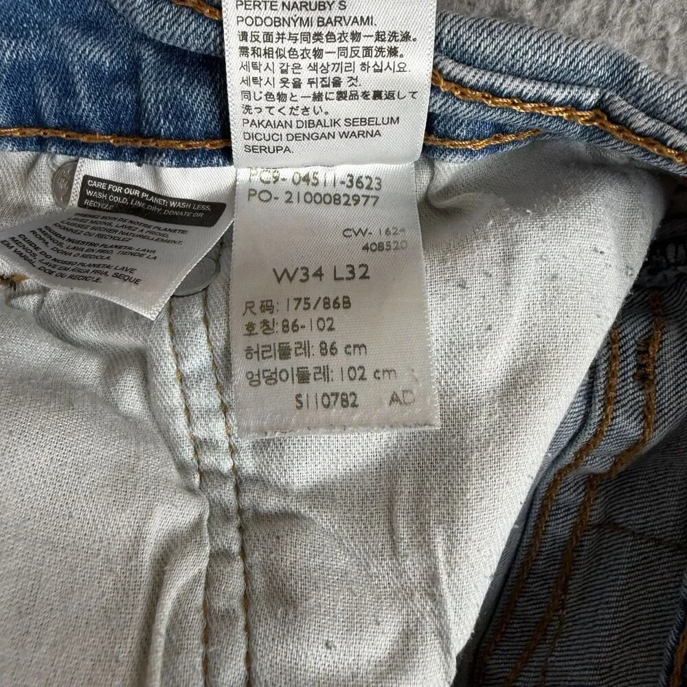 LEVI'S 511  Mens Jeans 34x32 Stretch Denim Slim Fit Workwear Streetwear